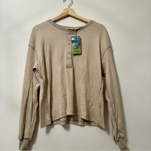 Jungmaven Mesa Cropped Waffle Thermal Henley size M